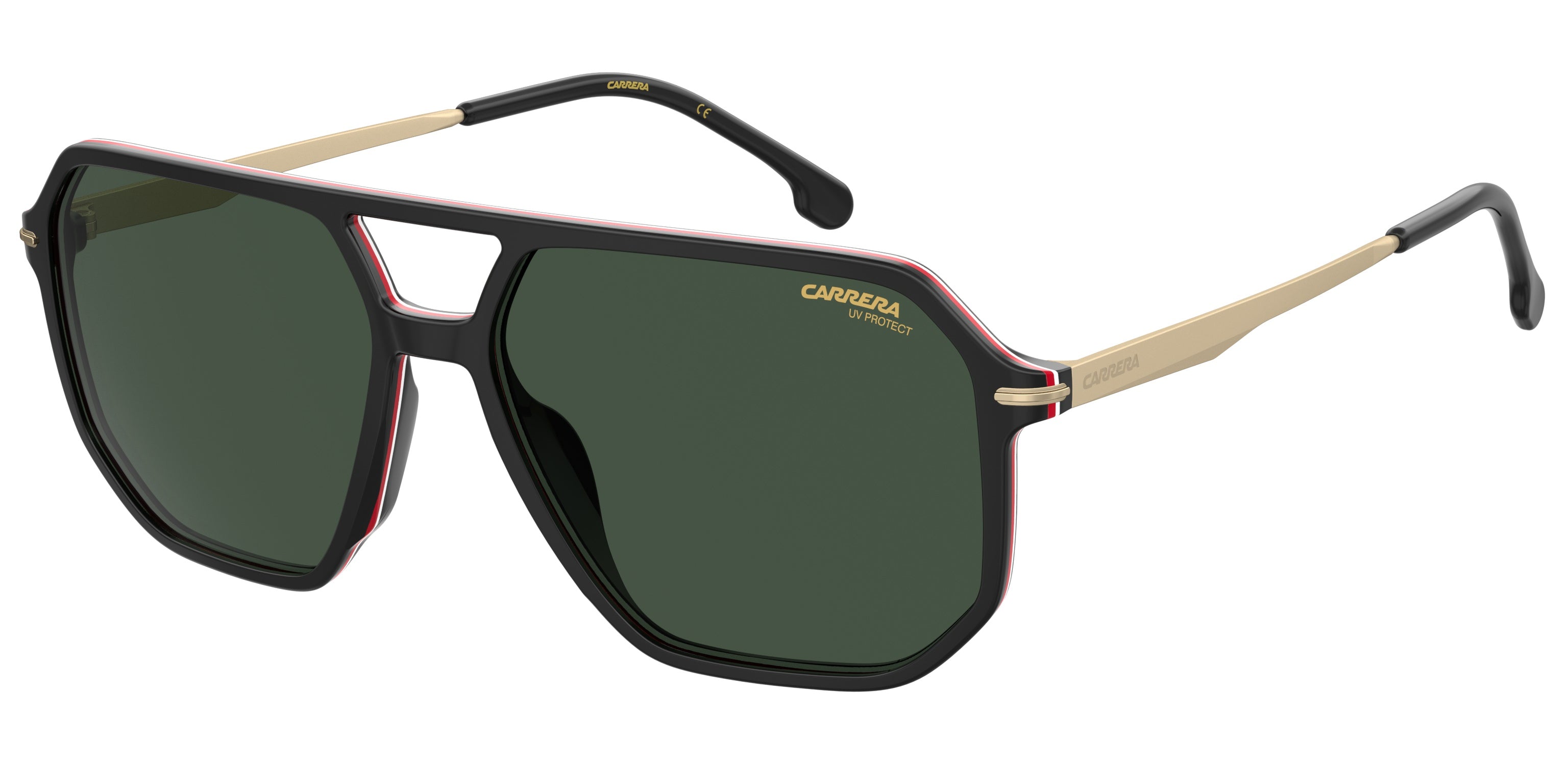 Carrera Uomo Carrera CARRERA 324/S 807/QT Occhiali da sole Acetato Nero Verde Geometrica