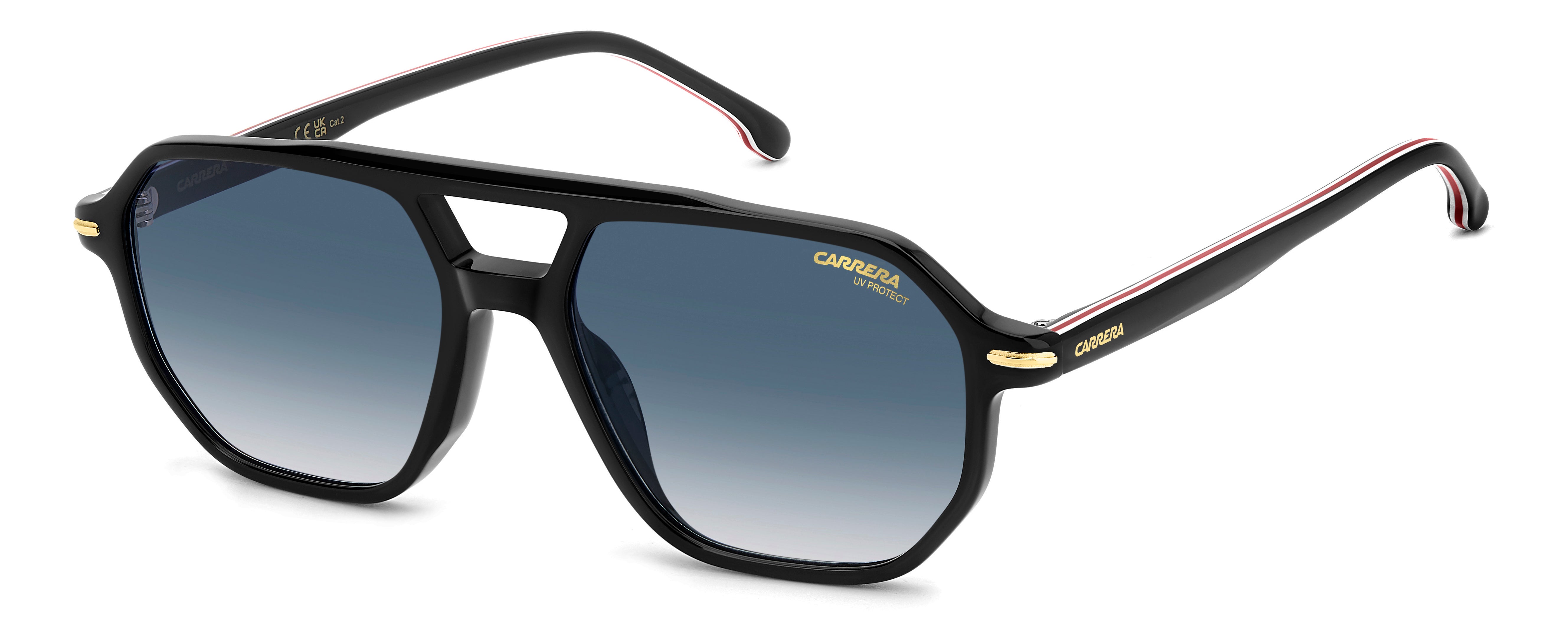 Carrera Uomo Carrera CARRERA 341/S 2M2/08 Occhiali da sole Acetato Nero Blu Squadrata Normale Sfumato