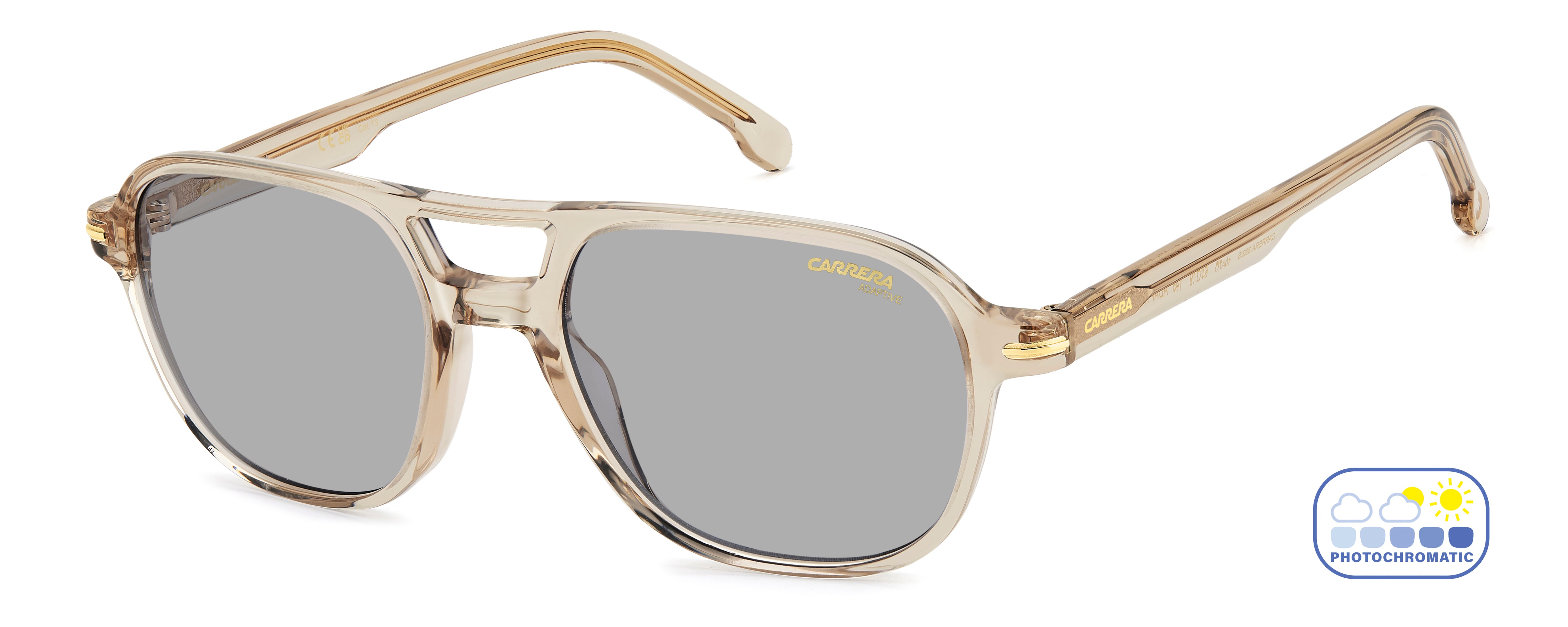 Carrera Uomo Carrera CARRERA 392/S 10A/7O Occhiali da sole Acetato Beige Grigio Squadrata Fotocromatiche