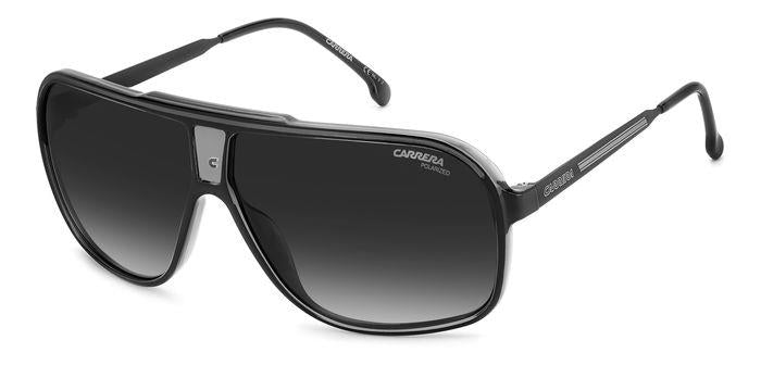 Carrera Uomo Carrera GRAND PRIX 3 08A/WJ Occhiali da sole Plastica Nero/Grigio Grigio Squadrata Polarizzata Sfumato