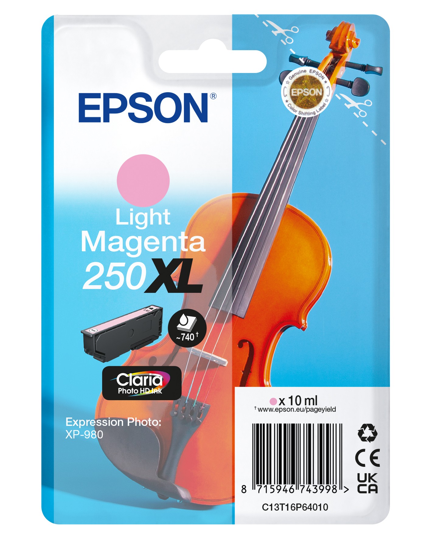 Cartuccia d'inchiostro originale Epson 250XL magenta chiara - C13T16P64010