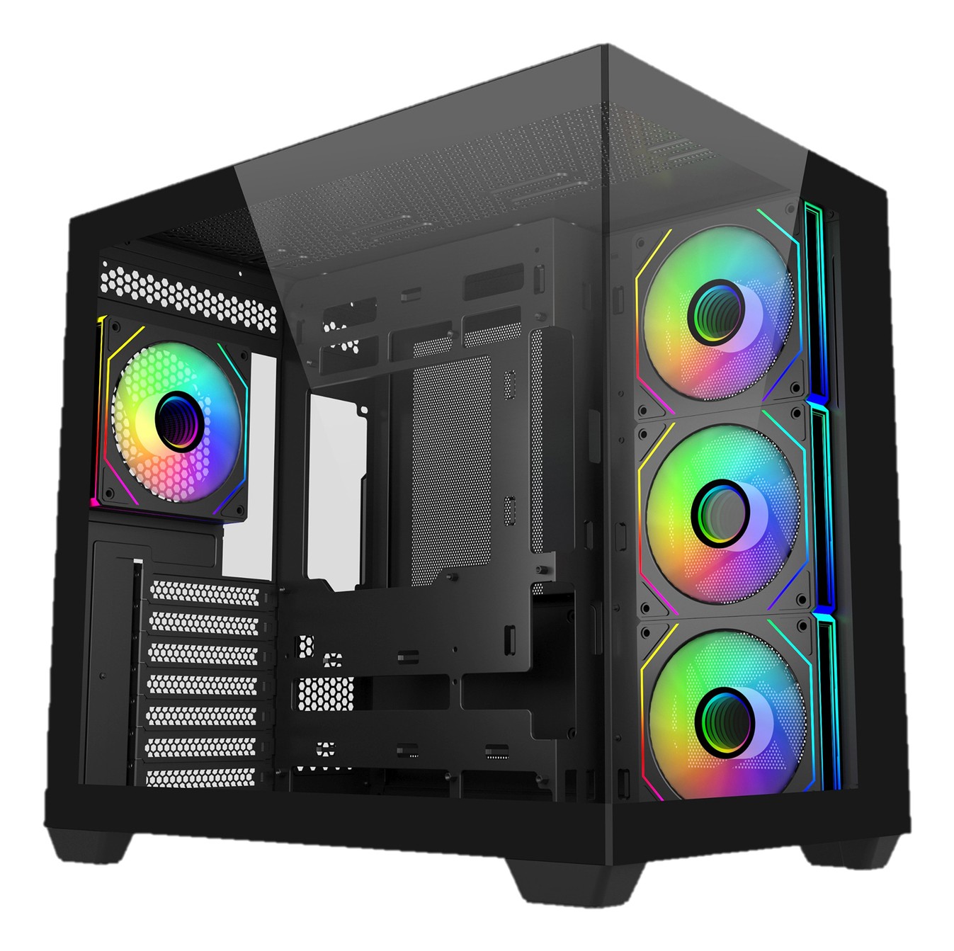Case Miditower No Psu Elite 681Bk Vetro Fr Sx - Atx Matx Mitx - Nero