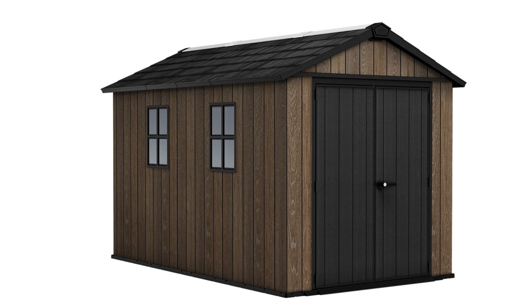 Casetta Box da Giardino 230x350x246 cm Keter Signature Apex 7511/1175 in Resina Effetto Legno Noce