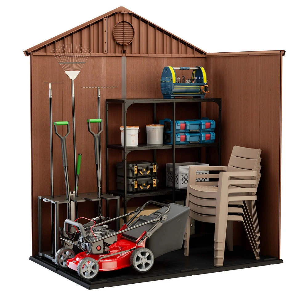 Casetta da Giardino in Resina Keter Darwin 6x4 con Finestre Colore: Marrone
