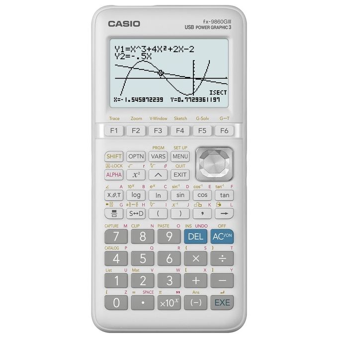 Casio - Calcolatrice Funzioni Grafiche Fx-9860giii-w-et-bianco
