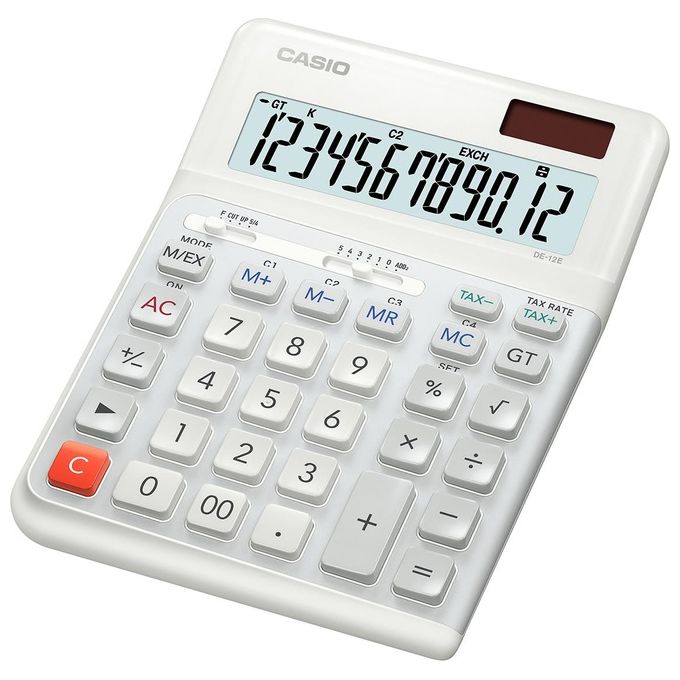 Casio DE-12E-WE Calcolatrice da Tavolo Ergonomica 12 Cifre Casio DE-12E-WE Calcolatrice da Tavolo Ergonomica 12 Cifre