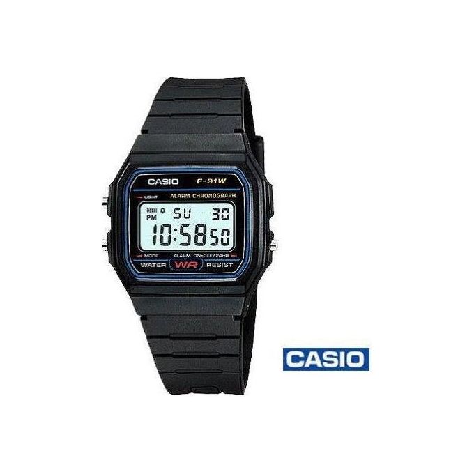Casio F-91W-1YER Vintage Orologio Digitale Unisex Quarzo Cassa Resina 33 mm colore Nero