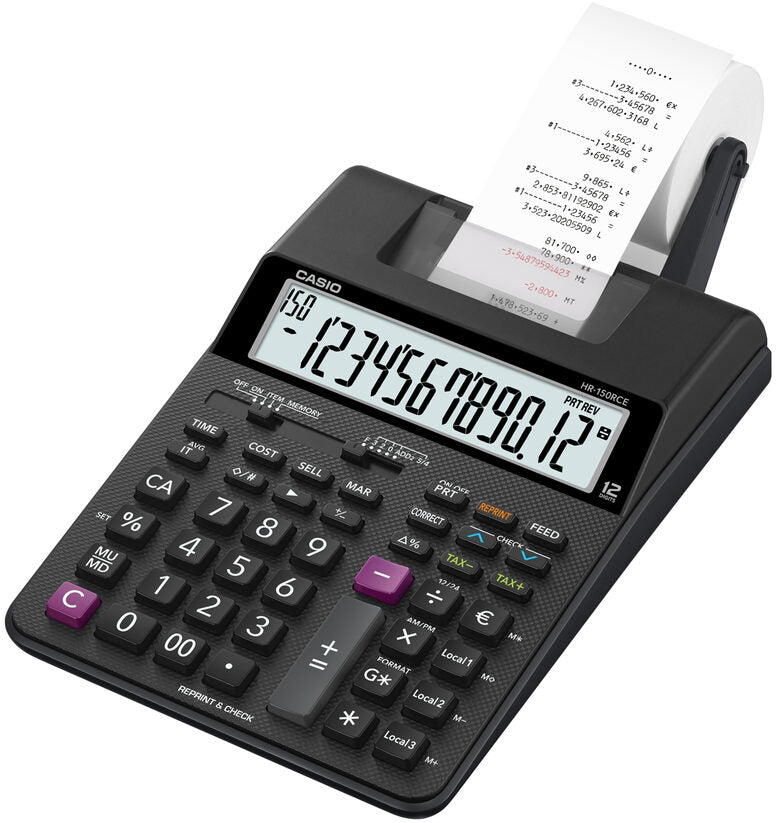 Casio HR-150RCE calcolatrice Desktop Calcolatrice con stampa Nero Casio HR-150RCE calcolatrice Desktop Calcolatrice con stampa Nero