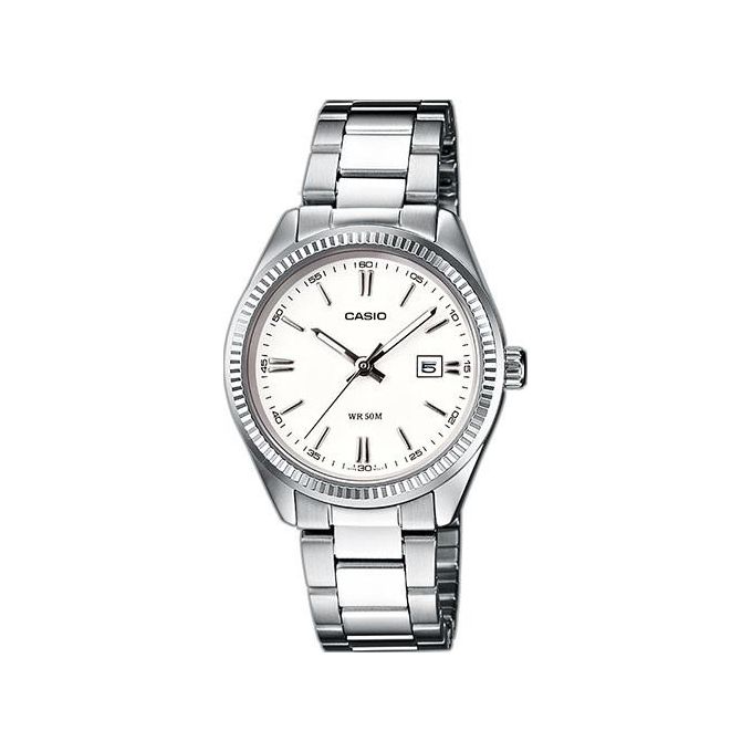 Casio LTP-1302PD-7A1VEF Casio Collection Orologio da Donna Analogico Acciaio Inox con Datario e Vetro Minerale colore Bianco