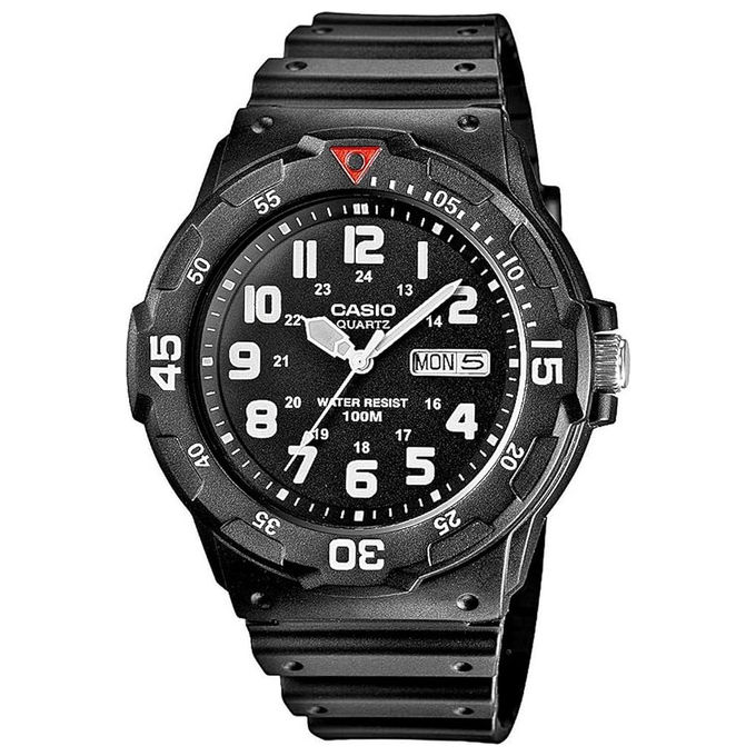 Casio MRW-200H-1BVEF Collection Orologio Uomo Analogico Quarzo Resistente Acqua 10 bar Neobrite Data e Giorno colore Nero