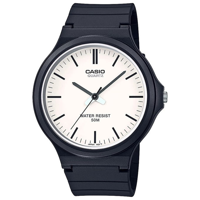 Casio orologio analogico quarzo unisex cinturino resina impermeabile 5 bar mw2407evef
