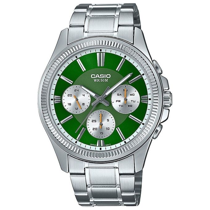 Casio Orologio da Uomo Silver e Verde