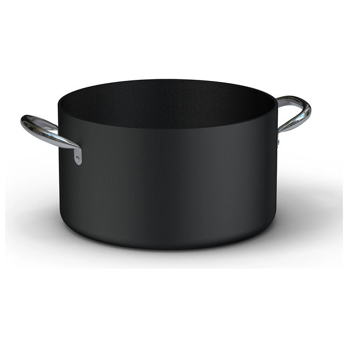 Casseruola Alluminio antiaderente (20cm) manici inox PROFESSIONALE SERIE 6000 Nero 6018 20