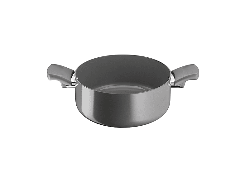 Casseruola Fonda compatibile con Induzione e Gas LAGOSTINA Risorsa Ø 24 cm, Rivestimento in Ceramica antiaderente, Grigio
