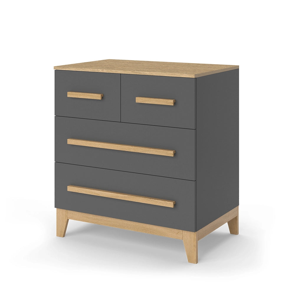 Cassettiera Malia Grigio 80 x 88 cm con 4 cassetti Vitalispa