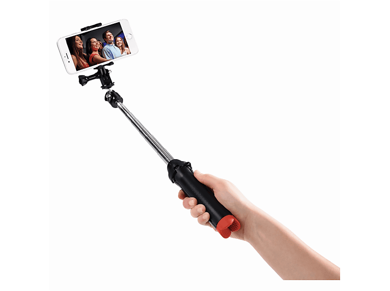 Cavalletto HAMA Mini Treppiedi 4 in 1, (20 - 90 cm), per fotocamera, GoPro e smartphone, utilizzabile come asta selfie, Nero