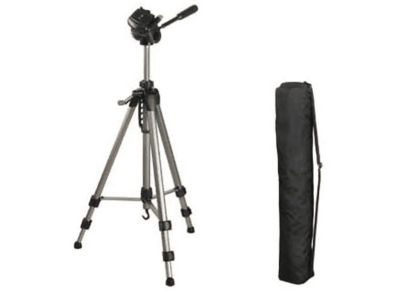 Cavalletto HAMA Treppiedi Star 63, (66 - 166 cm), testa 3D con sgancio rapido,borsa per trasporto. Argento