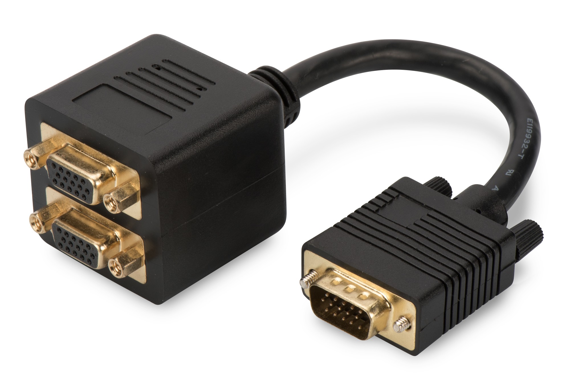 Cavetto Splitter Vga 15 Poli Maschio- 2 X Vga 15 Poli Femmina Cm 20