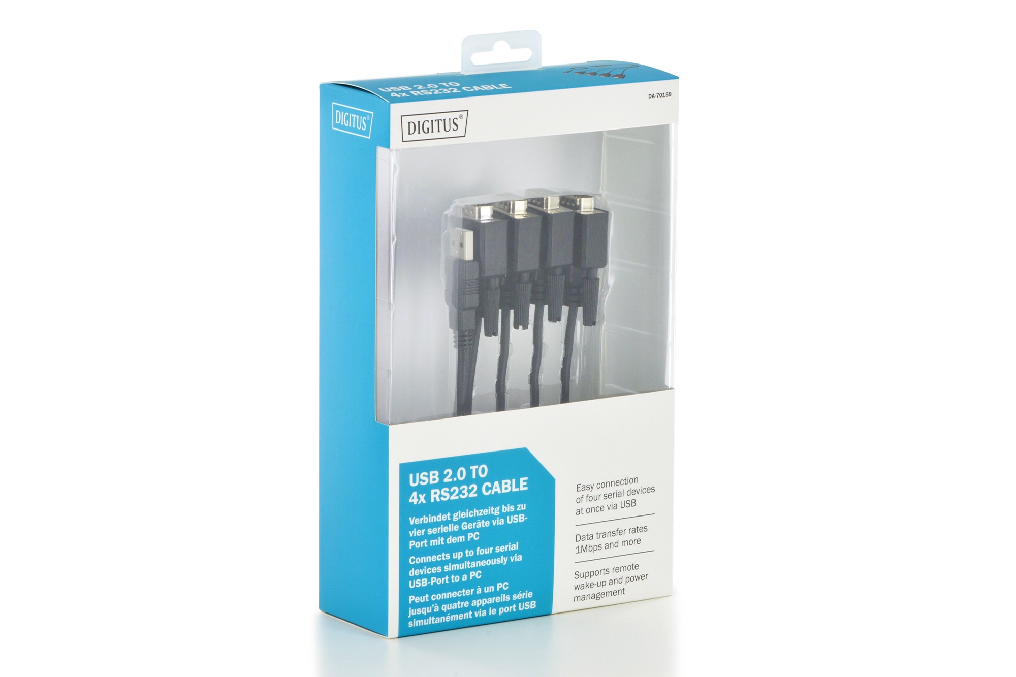 Cavo Adattatore Digitus Da Usb 2.0 A 4 Porte Seriali 9 Poli Rs232 Cavo Adattatore Digitus Da Usb 2.0 A 4 Porte Seriali 9 Poli Rs232