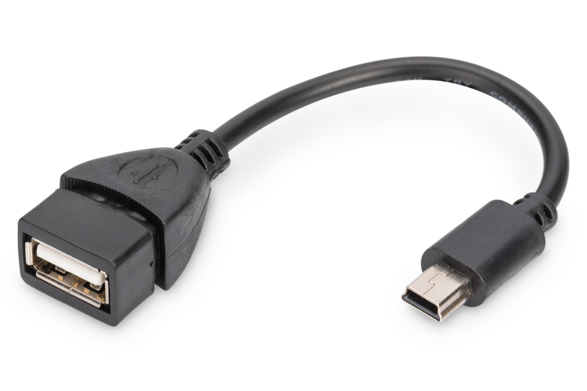 Cavo Adattatore Usb 2.0 Otg Connettori Mini Usb B Maschio - Usb A Femmina 20 Cm