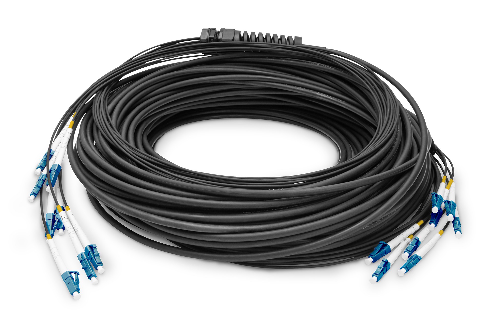 Cavo Breakout Universale In Fibra Ottica Dotato Di Terminali Multimode Os2 8 Fibre Lc/Upc - Lc/Upc 30 Mt. Colore Nero