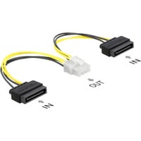 Cavo di alimentazione 2 x SATA 15 pin maschio a 8 pin EPS, Alimentazione elettrica