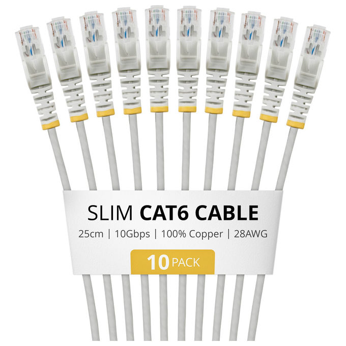 Cavo di rete 6 U/UTP Patch Cable 10 Pack Gray 0,25m N6PAT25CMGRS10PK