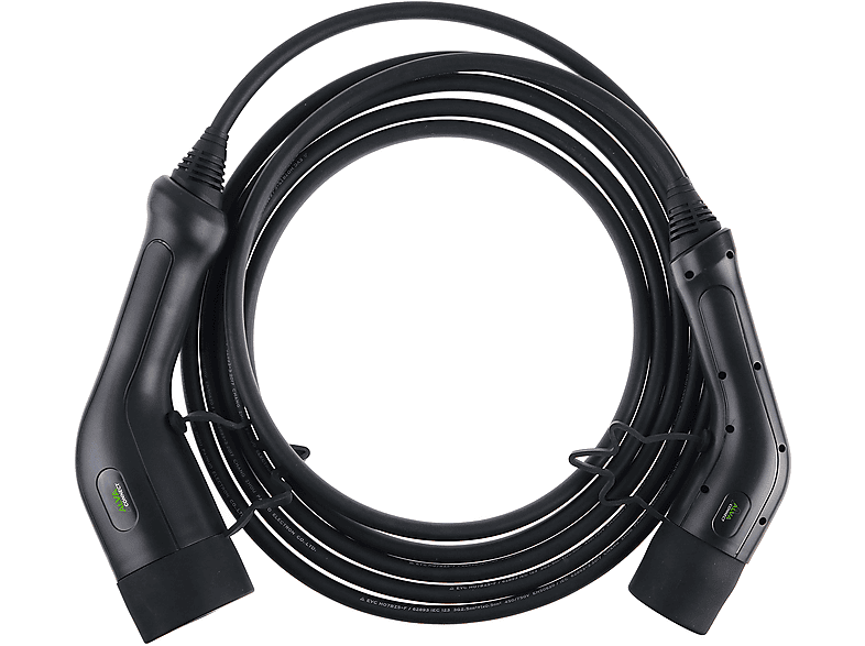 Cavo di ricarica auto elettrica MPA TECH AEVCB1P37K cavo EV da 3,7kW, tipo 2 a Tipo 2, max 16A, 250V, monofase, lunghezza 5m, custodia inclusa