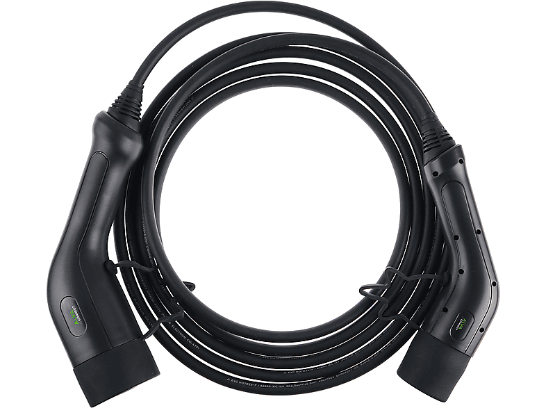 Cavo di ricarica auto elettrica MPA TECH AEVCB3P22K cavo EV da 22kW, tipo 2 a Tipo 2, max 32A, 480V, trifase, lunghezza 5m, custodia inclusa