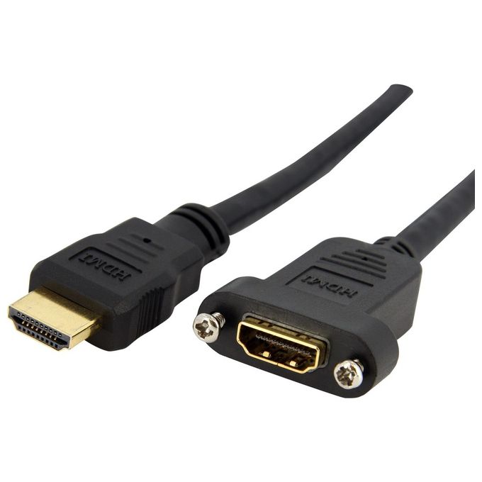 Cavo HDMI 4K per Montaggio a Pannello Black 0,9m HDMIPNLFM3