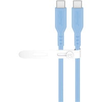 Cavo in silicone USB 2.0 blu, connettore USB-C > connettore USB-C