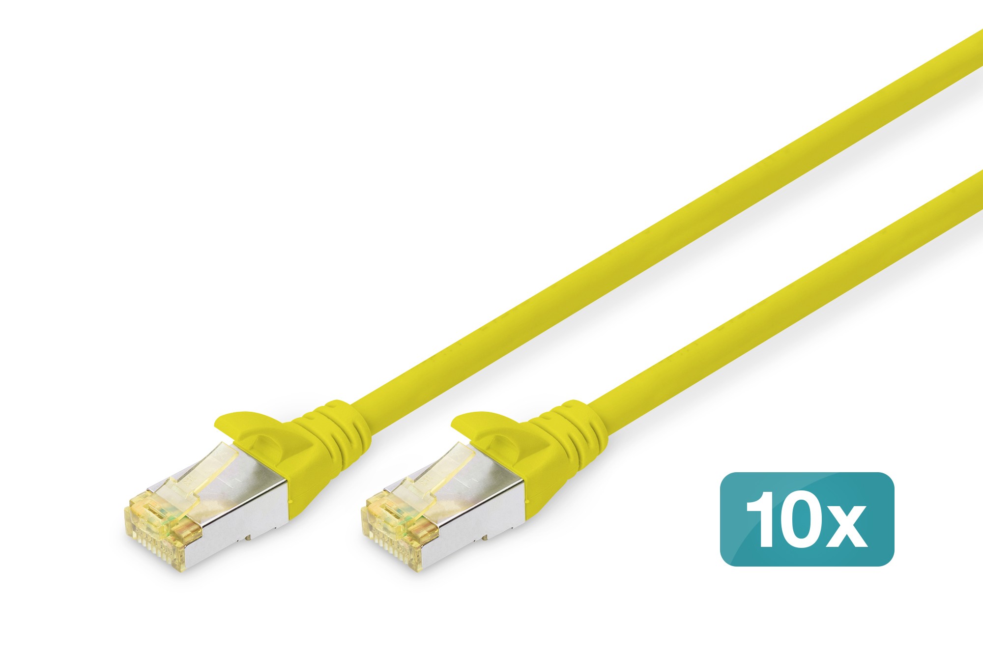 Cavo Patch Cat 6A S/Ftp 10 Pezzi Lunghezza 2 Mt. Colore Giallo