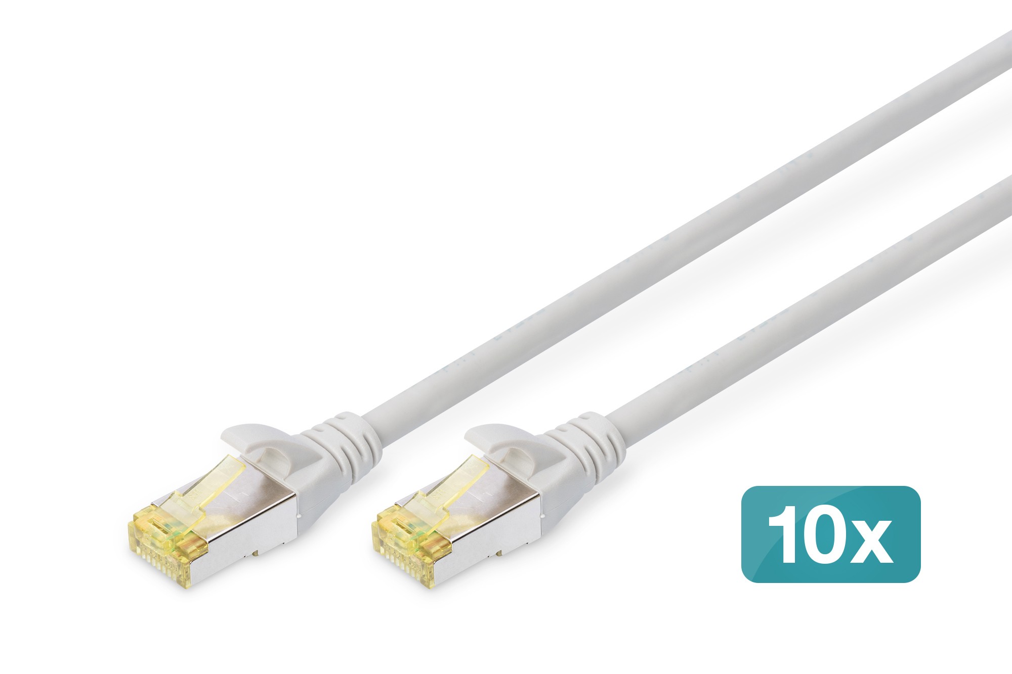 Cavo Patch Cat 6A S/Ftp 10 Pezzi Lunghezza 2 Mt. Colore Grigio Cavo Patch Cat 6A S/Ftp 10 Pezzi Lunghezza 2 Mt. Colore Grigio