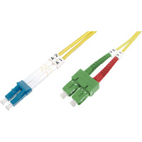 Cavo patch in fibra ottica, duplex, connettore LC (APC) > LC (PC), monomodale OS2
