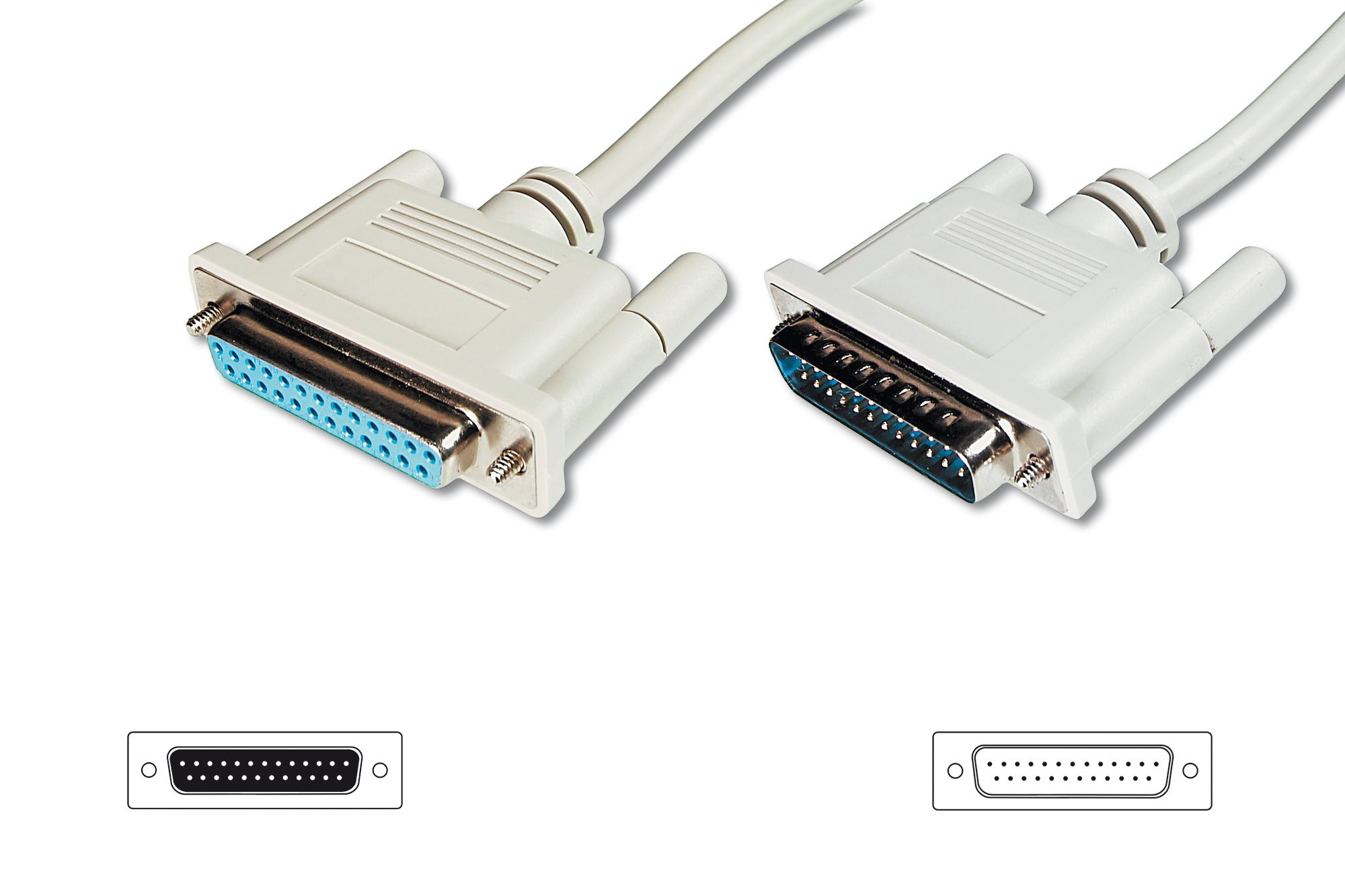 Cavo Per Prolunga (Modem Cable) Viti Lunghe 25 Poli Maschio/Femmina Mt.3