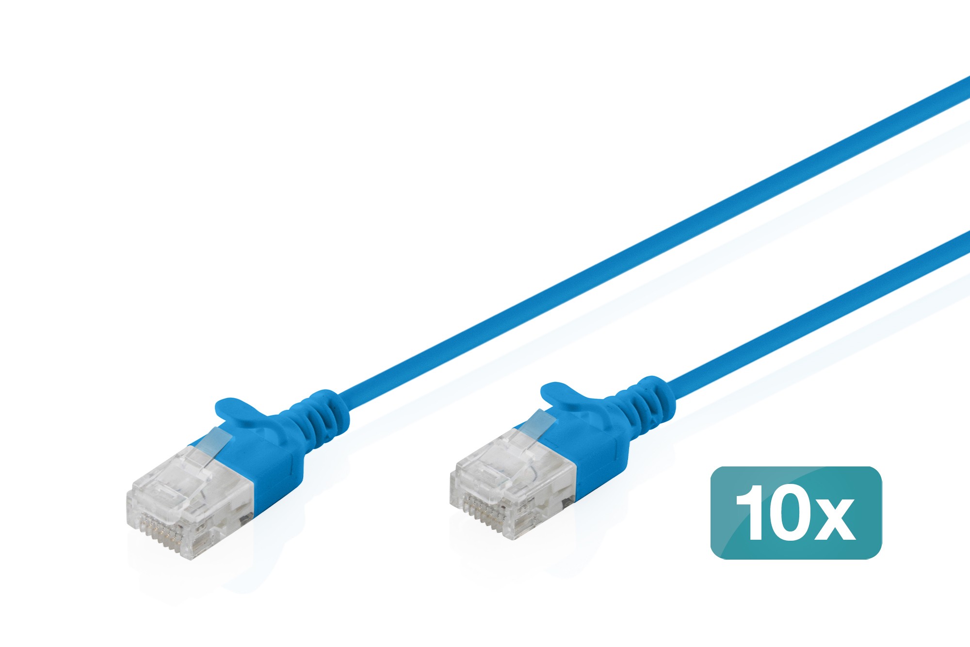 Cavo Rete Cat 6 U-Utp Rame Lszh Slim 0.3 M Blu 10 Pezzi