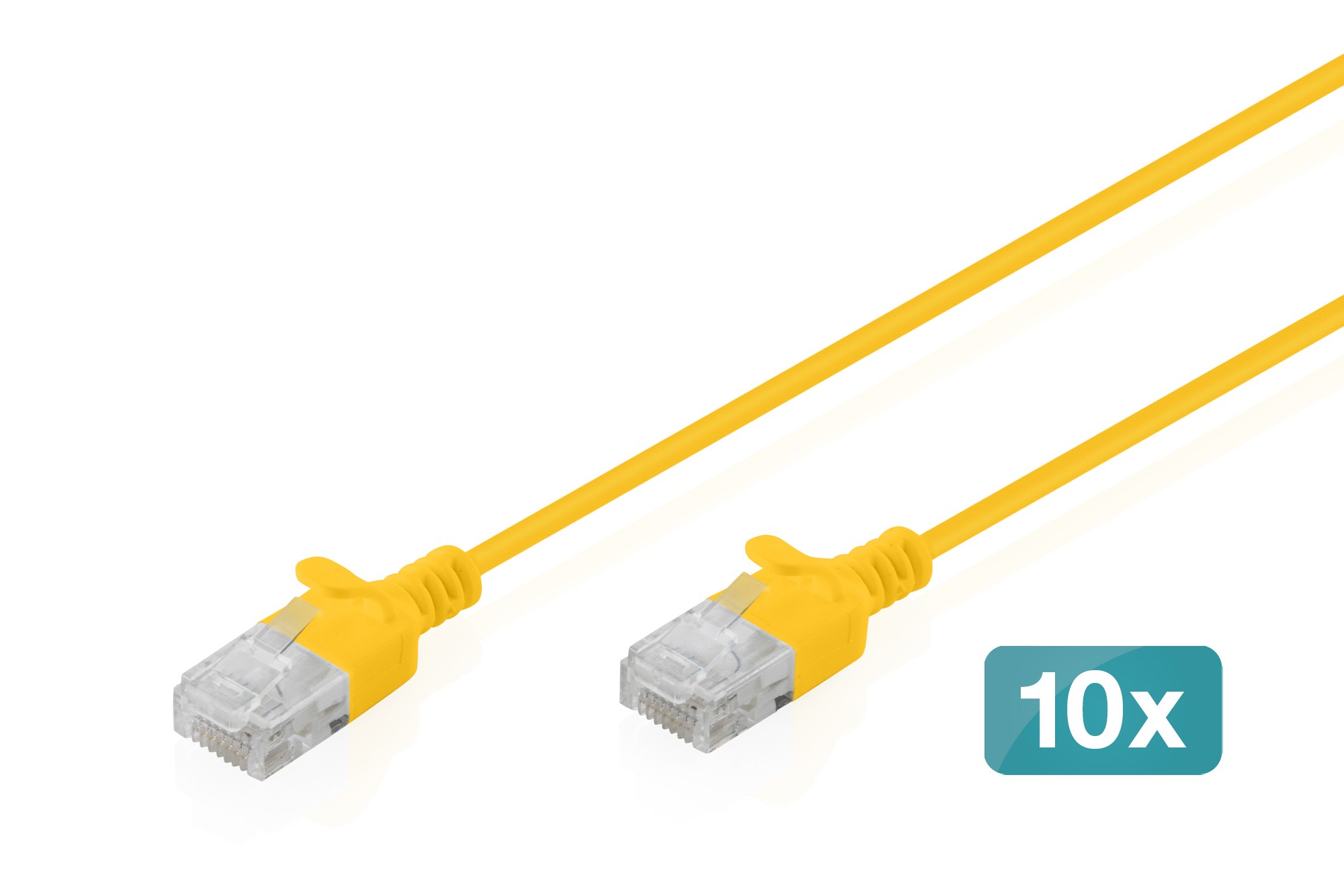 Cavo Rete Cat 6 U-Utp Rame Lszh Slim 1 M Giallo 10 Pezzi