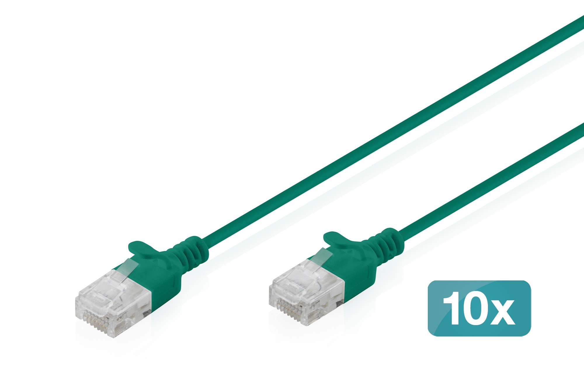 Cavo Rete Cat 6 U-Utp Rame Lszh Slim 1 M Verde 10 Pezzi