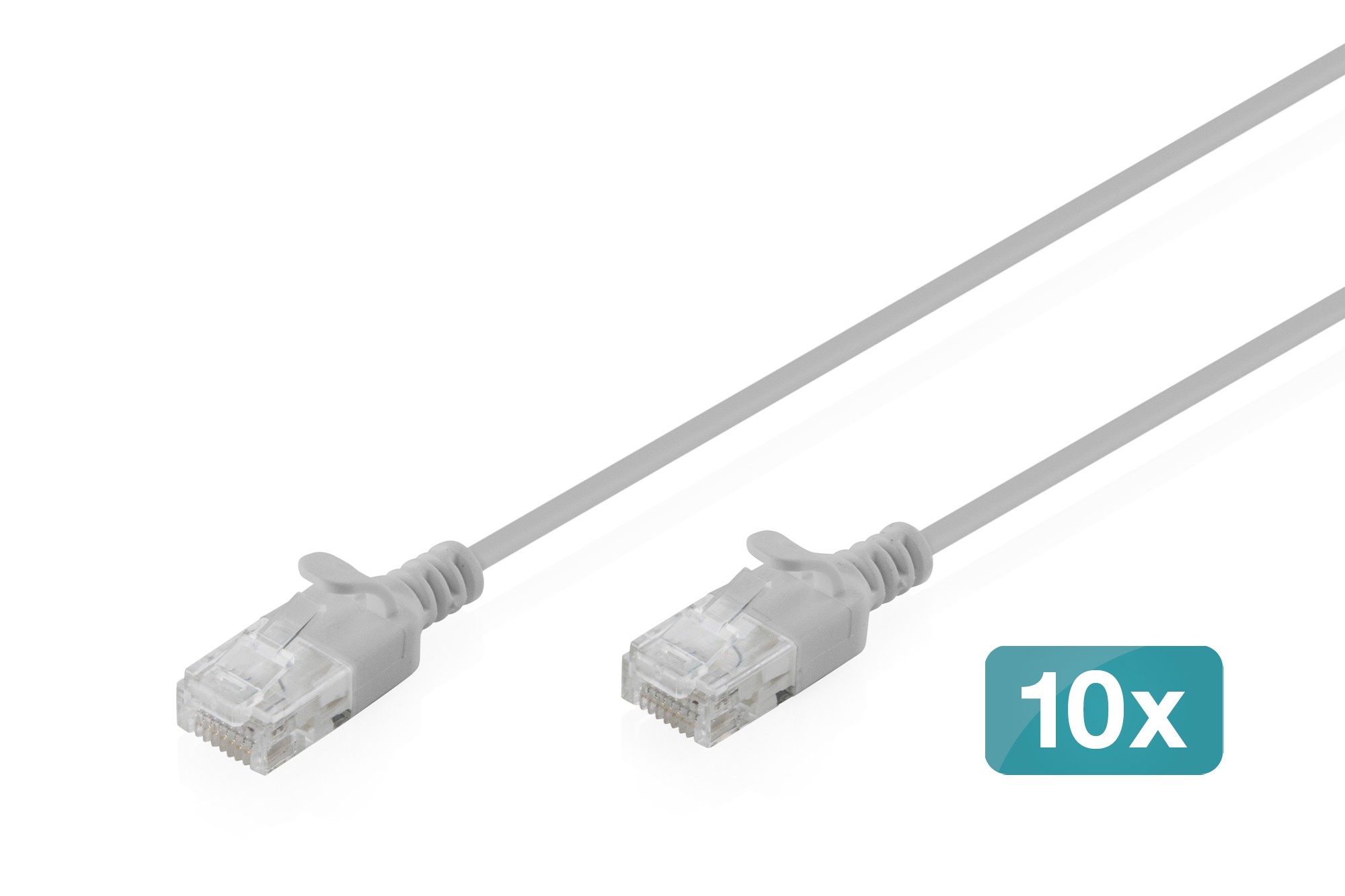 Cavo Rete Cat 6 U-Utp Rame Lszh Slim 2 M Grigio 10 Pezzi