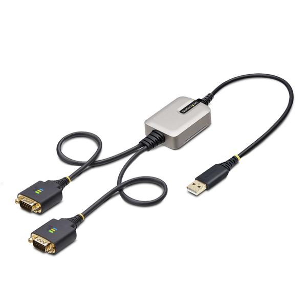 Cavo seriale USB a seriale a 2 porte Gray e Black 0,6m 2P1FFC USB SERIAL