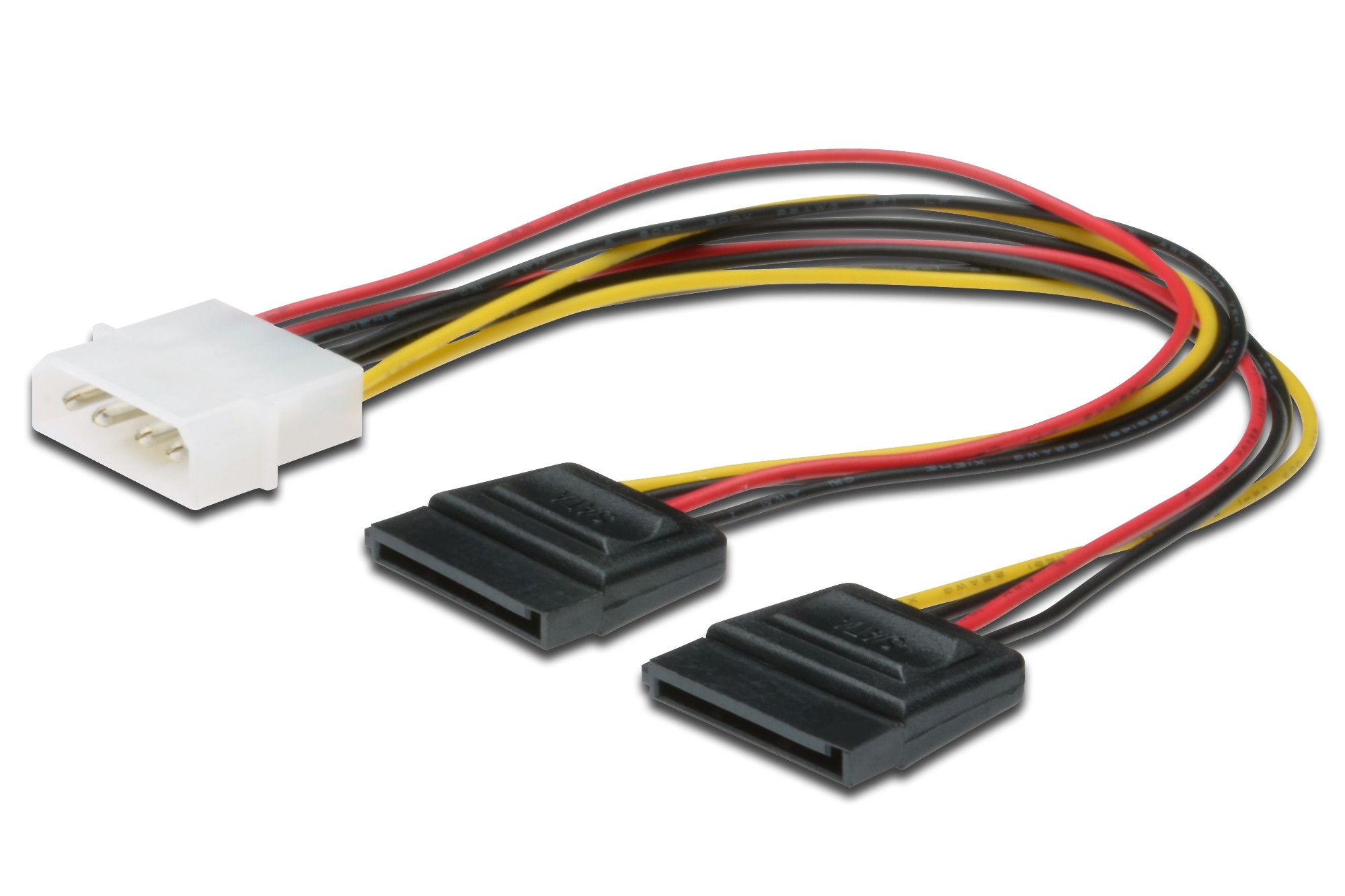 Cavo Splitter 1 X Molex Maschio - 2 X Sata Femmina Cm 15 Cavo Splitter 1 X Molex Maschio - 2 X Sata Femmina Cm 15