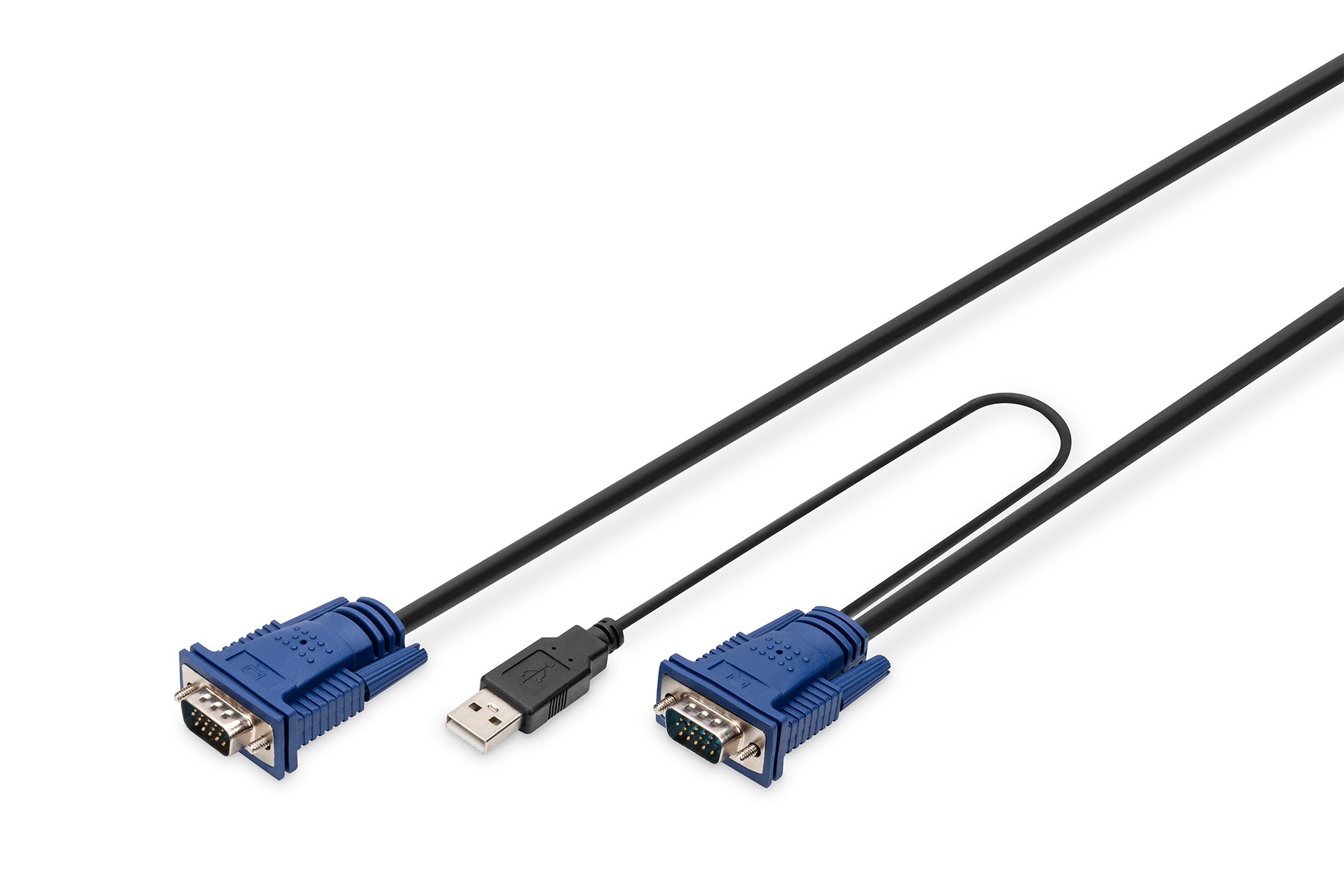 Cavo Triplo Per Console Con Switch Kvm Per Server Usb/Ps2 - Mt. 5