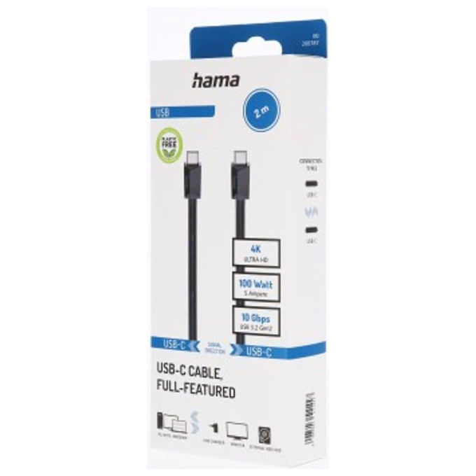 Cavo USB C 3.2 Gen2 100W Black 2m 00200787