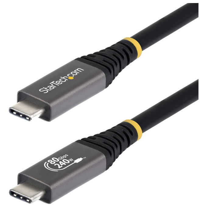 Cavo USB C USB4 Black e Grey 1m CC1M80GUSB4CABLE
