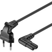 CEE 7/16 / IEC 60320 C7, 3 m Nero CEE7/16 Accoppiatore C7, Cavo