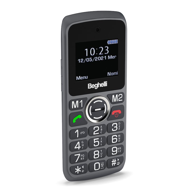 CELLULARE BEGHELLI Phone SLV10 ECODESIGN Nero, per anziani, tasti grandi, tasto di chiamata rapida soccorso