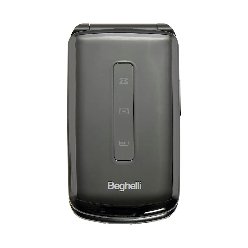 CELLULARE BEGHELLI Phone SLV19 ECODESIGN Nero, per anziani, tasti grandi, tasto di chiamata rapida soccorso, a conchiglia