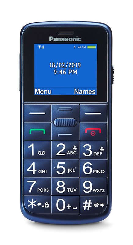 CELLULARE PANASONIC KX-TU110 Blu, per anziani, tasto SOS, tasti grandi