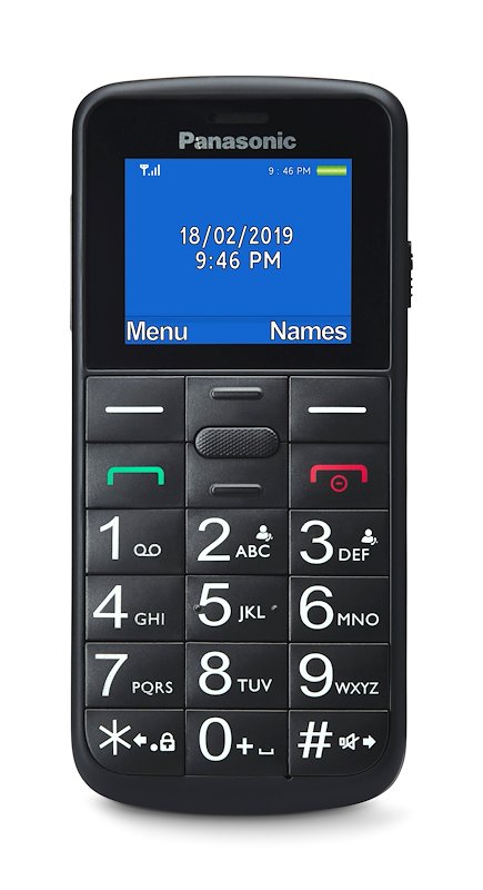 CELLULARE PANASONIC KX-TU110 Nero, per anziani, tasto SOS, tasti grandi