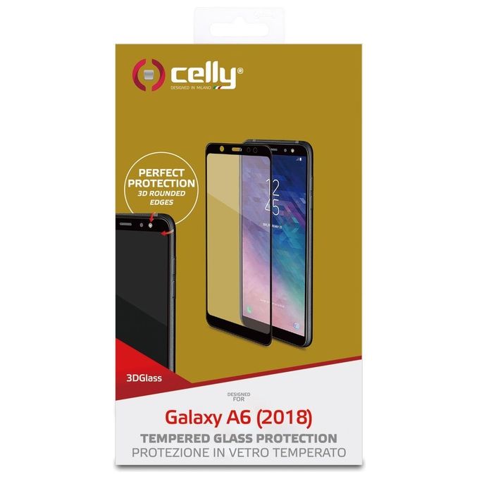 Celly 3D Glass per Samsung Galaxy A6 2018 Nero Celly 3D Glass per Samsung Galaxy A6 2018 Nero